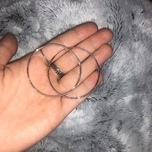 Rose gold hoop earrings never worn!